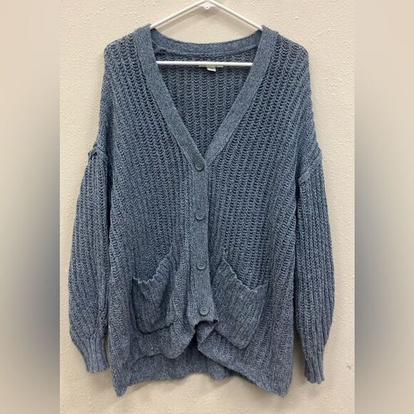 American Eagle Baby Blue Oversized Dolman Sleeve Knit Sweater size small - Picture 1 of 2